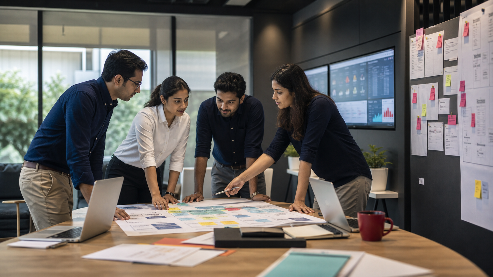 Business domain experts and AI specialists redesigning a process together